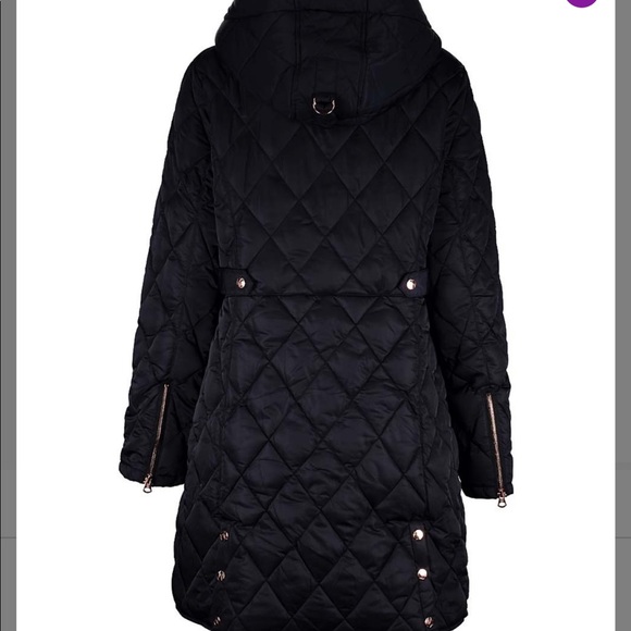 Jessica Simpson faux fur-trim hooded quilted coat - Picture 3 of 4
